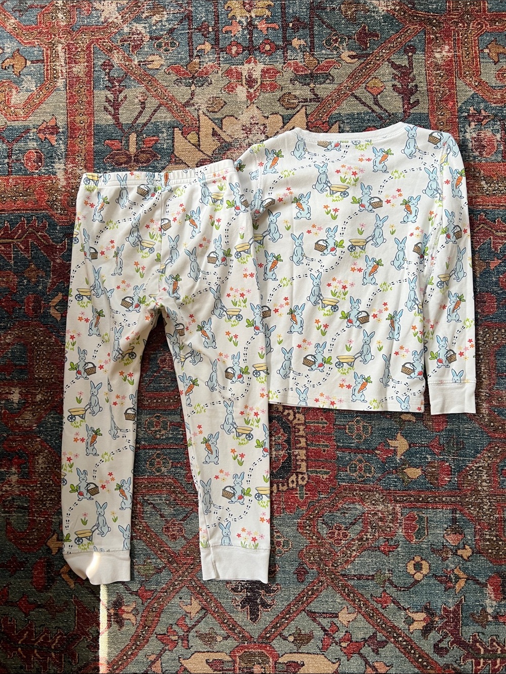 Kids Roller Rabbit Long Sleeve Pajama Set Henley carrots bunny 6yr - Picture 4 of 6